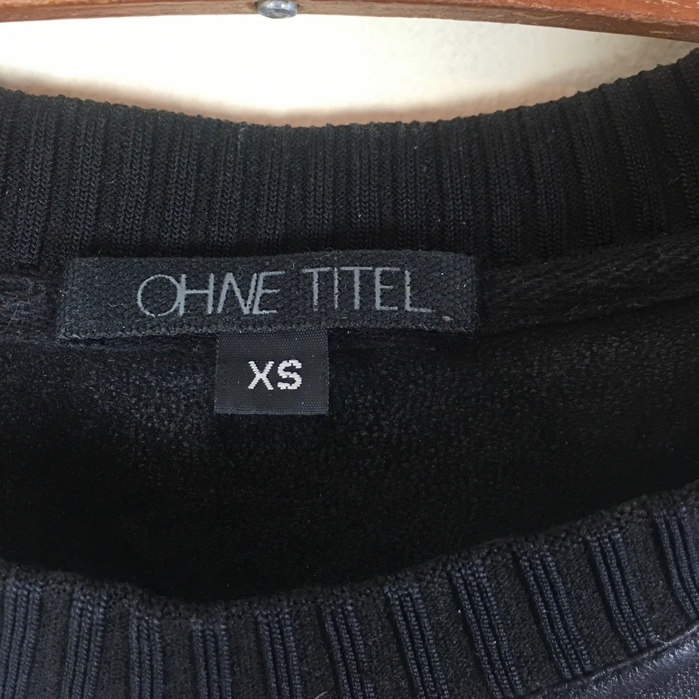 Ohne Titel Black Leather Quilted Sweatshirt / Sweater - xs, extra small - Picture 2 of 7